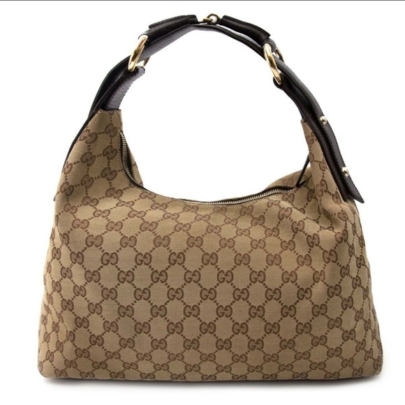 Gucci Handbags - Authentic Gucci Horsebit Chain Hobo Monogram Bag